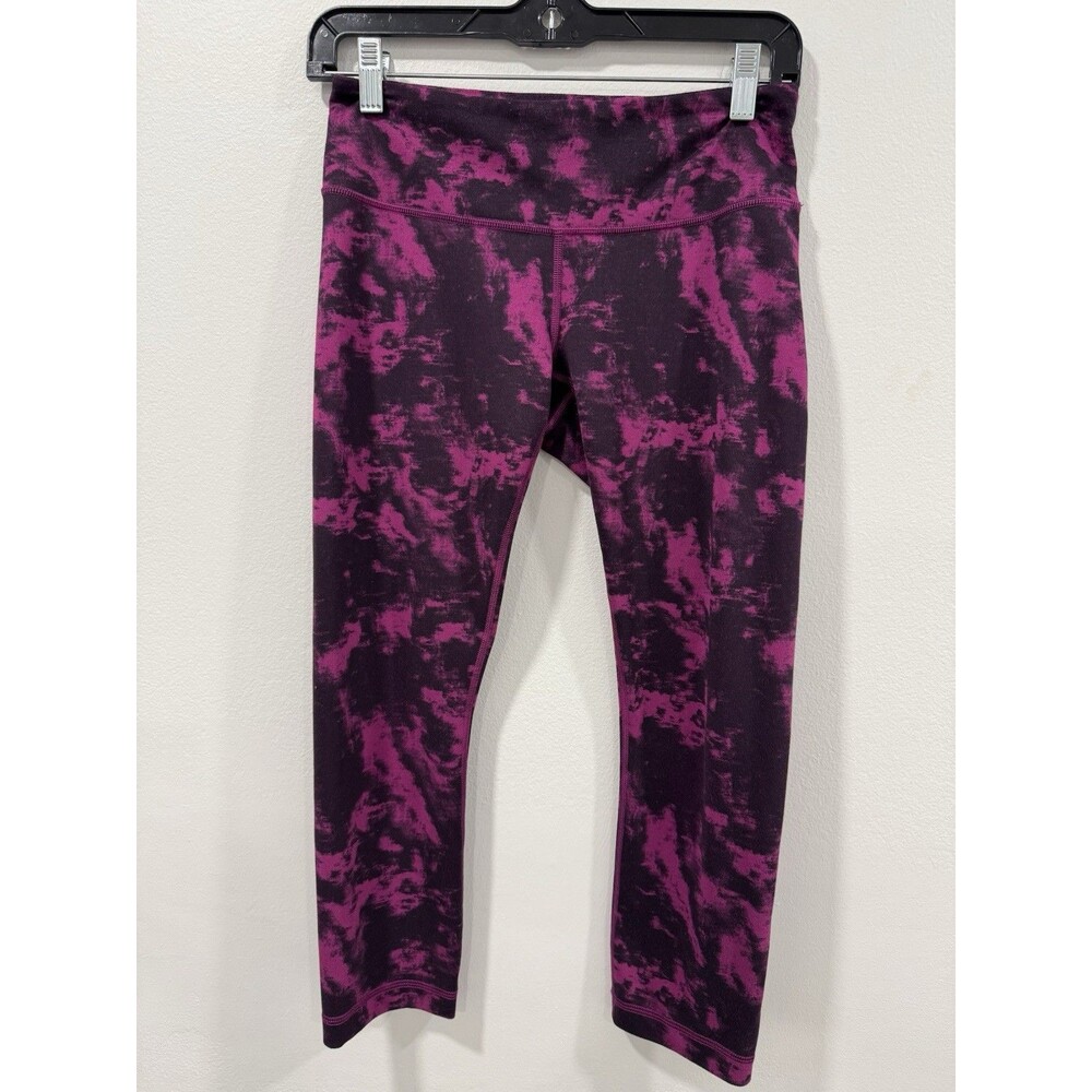 Lululemon Leggings 6 Wunder Under Crop Breezie Regal Plum Tie Dye High Rise 20”